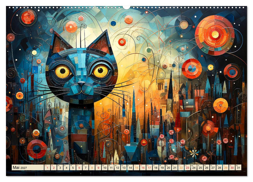 Katzen - die Nacht erwacht (CALVENDO Wandkalender 2027)