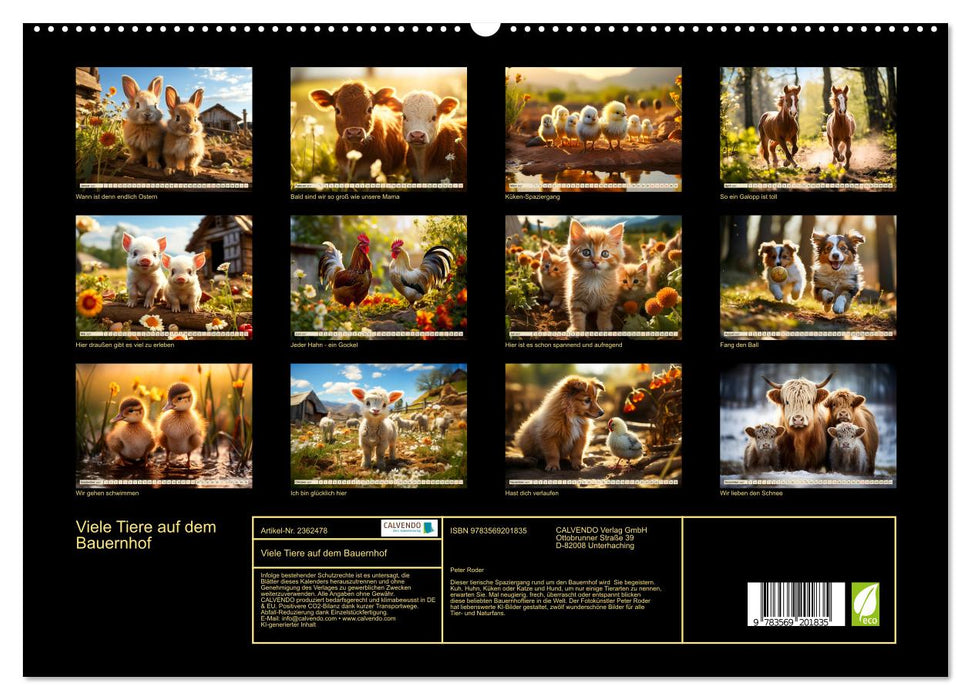 Viele Tiere auf dem Bauernhof (CALVENDO Premium Wandkalender 2027)