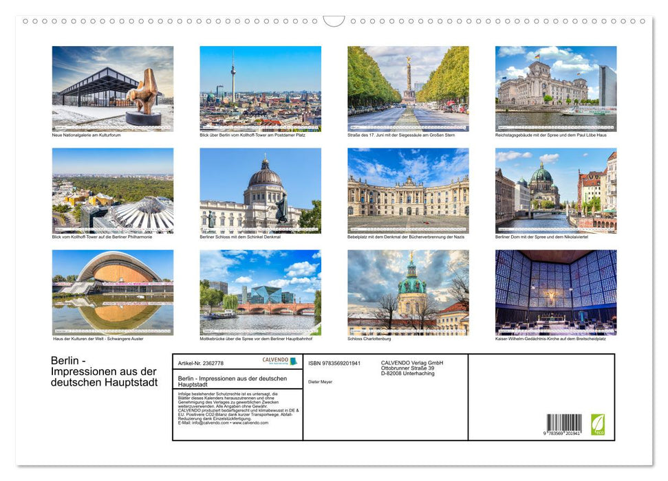 Berlin - Impressionen aus der deutschen Hauptstadt (CALVENDO Wandkalender 2027)