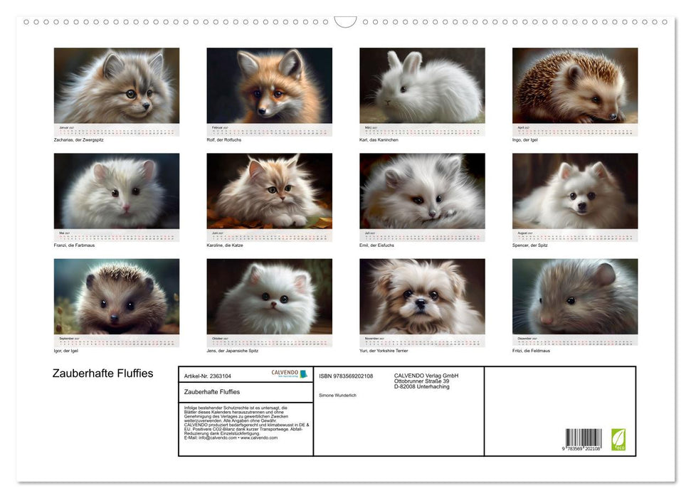 Zauberhafte Fluffies (CALVENDO Wandkalender 2027)
