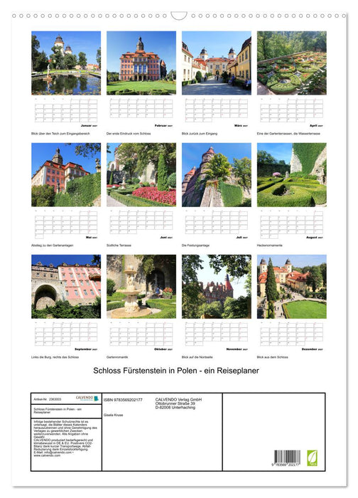 Schloss Fürstenstein in Polen - ein Reiseplaner (CALVENDO Wandkalender 2027)