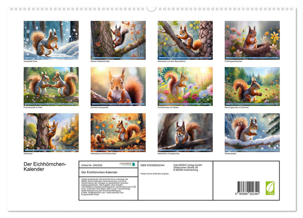 Der Eichhörnchen-Kalender (CALVENDO Premium Wandkalender 2027)