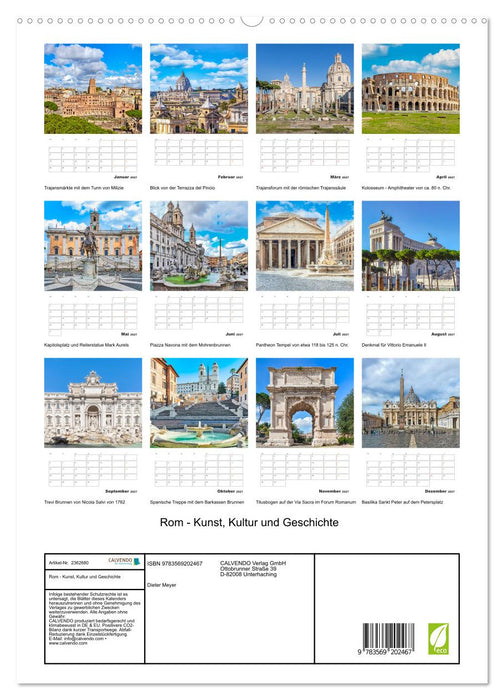 Rom - Kunst, Kultur und Geschichte (CALVENDO Premium Wandkalender 2027)