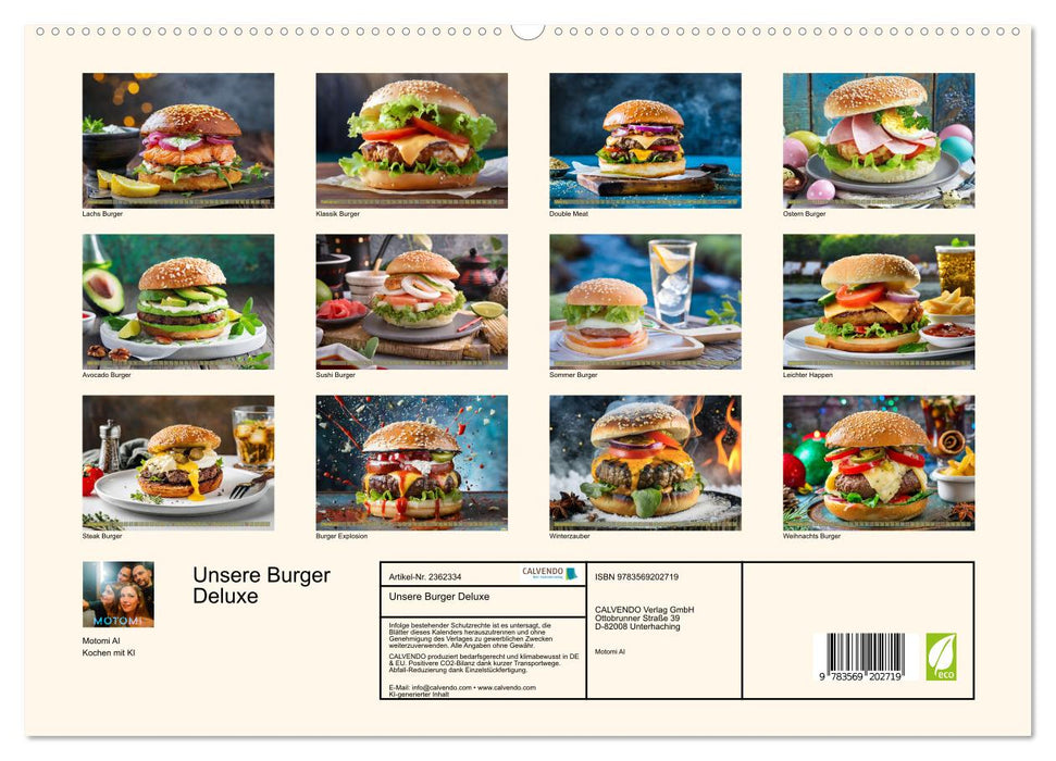 Unsere Burger Deluxe (CALVENDO Premium Wandkalender 2027)