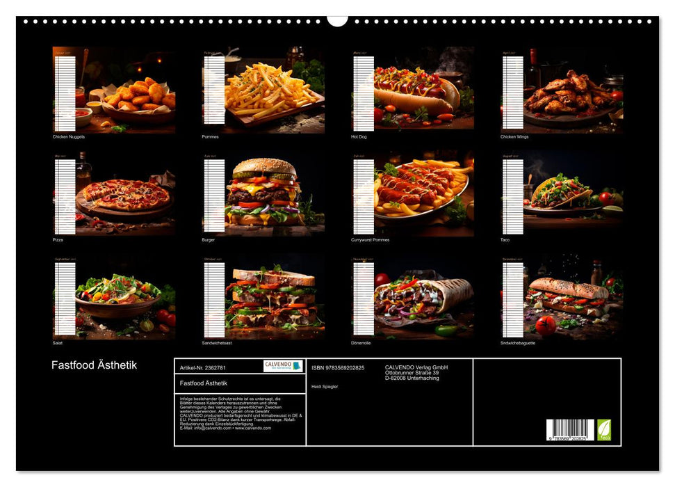 Fastfood Ästhetik (CALVENDO Wandkalender 2027)