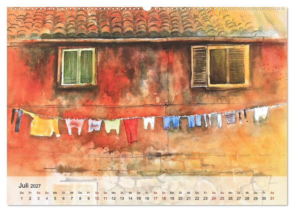 Aquarell auf Reisen - mit Eckard Funck (CALVENDO Premium Wandkalender 2027)