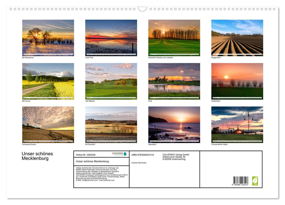 Unser schönes Mecklenburg (CALVENDO Wandkalender 2027)