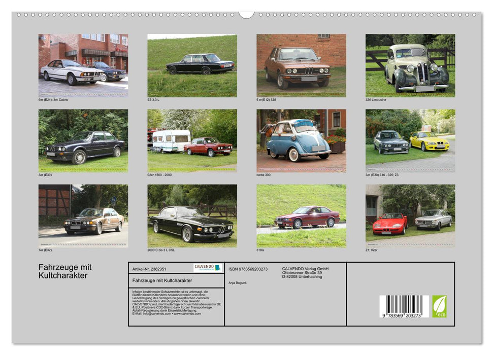 Fahrzeuge mit Kultcharakter (CALVENDO Premium Wandkalender 2027)