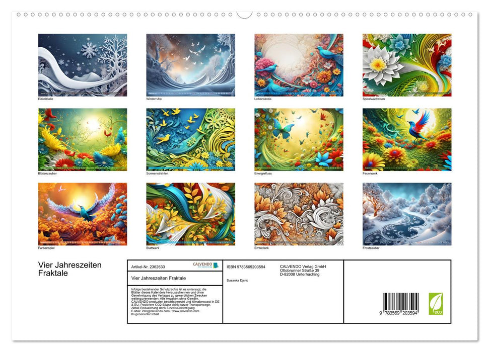 Vier Jahreszeiten Fraktale (CALVENDO Premium Wandkalender 2027)
