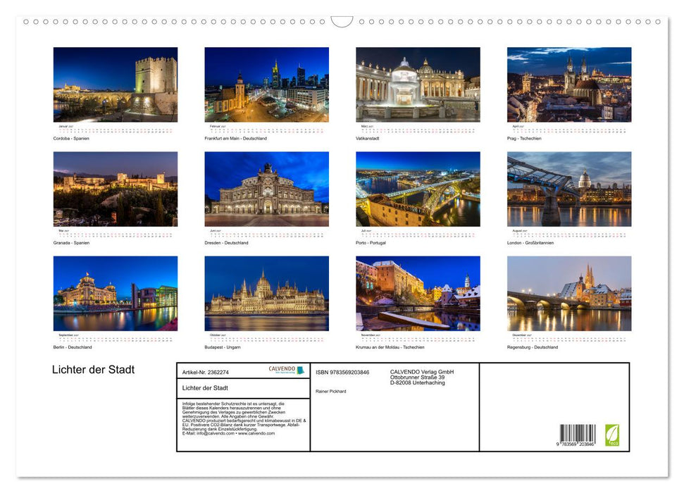 Lichter der Stadt (CALVENDO Wandkalender 2027)