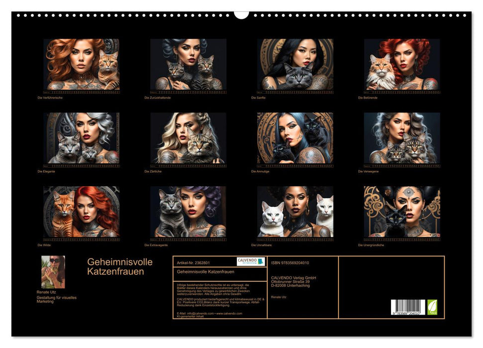 Geheimnisvolle Katzenfrauen (CALVENDO Wandkalender 2027)