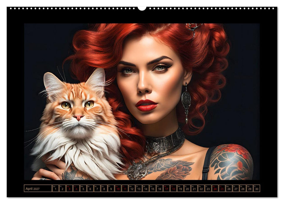 Geheimnisvolle Katzenfrauen (CALVENDO Wandkalender 2027)