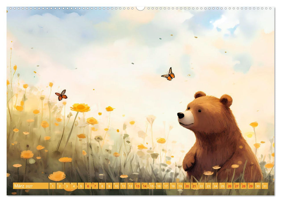 Bärige Illustrationen (CALVENDO Premium Wandkalender 2027)