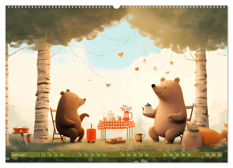 Bärige Illustrationen (CALVENDO Premium Wandkalender 2027)