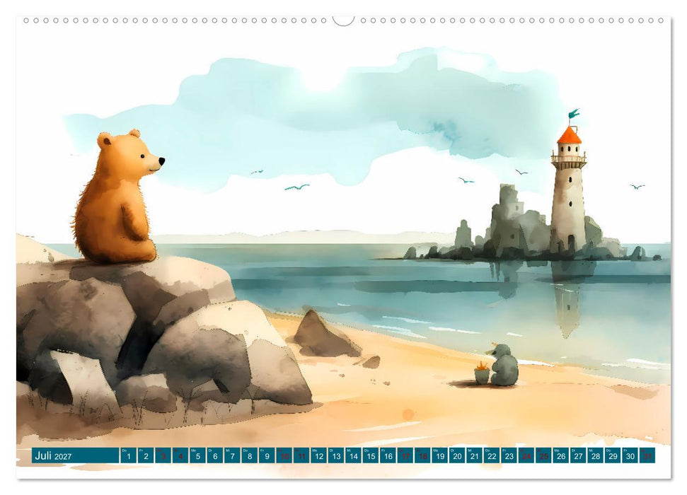 Bärige Illustrationen (CALVENDO Premium Wandkalender 2027)