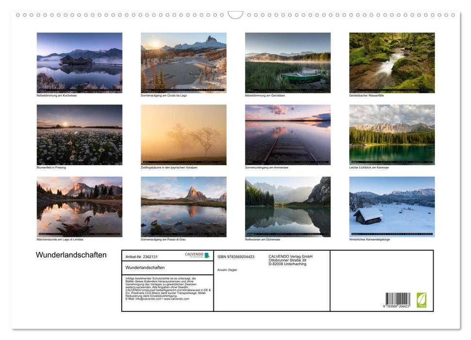 Wunderlandschaften (CALVENDO Wandkalender 2027)