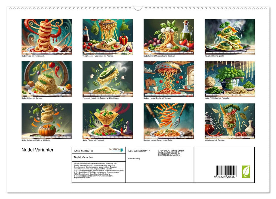 Nudel Varianten (CALVENDO Premium Wandkalender 2027)