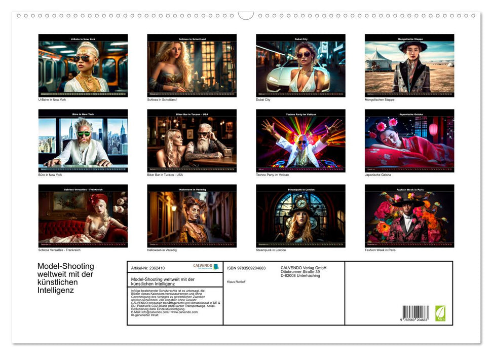 Model-Shooting weltweit mit der künstlichen Intelligenz (CALVENDO Wandkalender 2027)