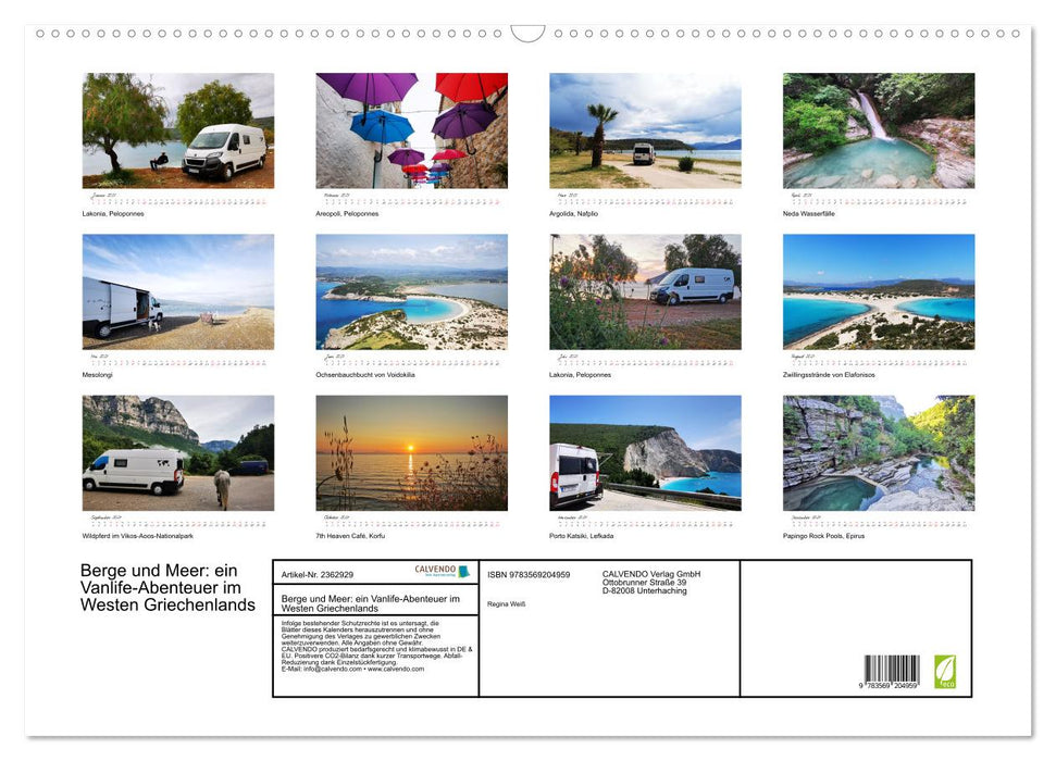 Berge und Meer: ein Vanlife-Abenteuer im Westen Griechenlands (CALVENDO Wandkalender 2027)