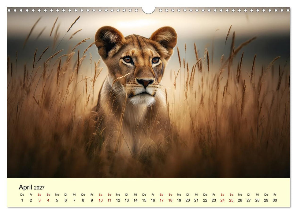Majestätische Löwen - Die Herrscher der Wildnis (CALVENDO Wandkalender 2027)