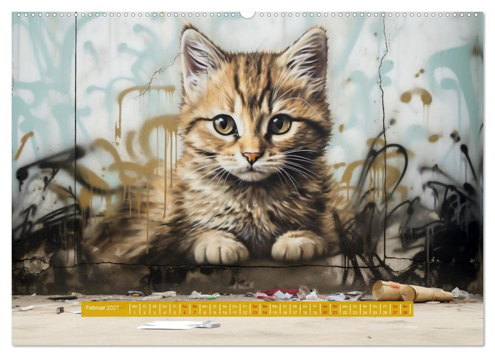Graffiti Katzen (CALVENDO Premium Wandkalender 2027)