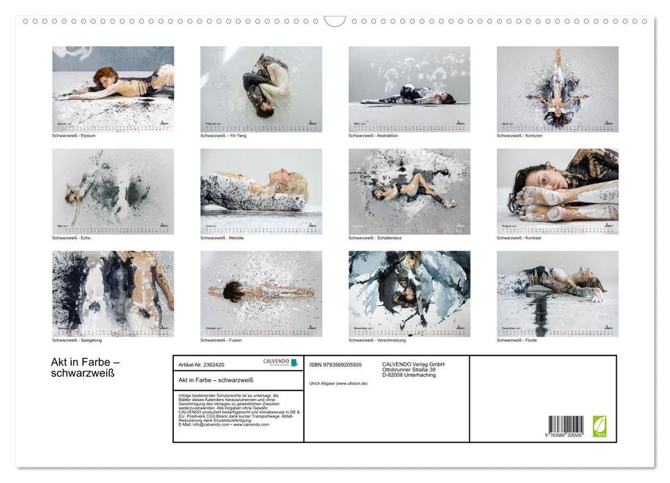 Akt in Farbe – schwarzweiß (CALVENDO Wandkalender 2027)