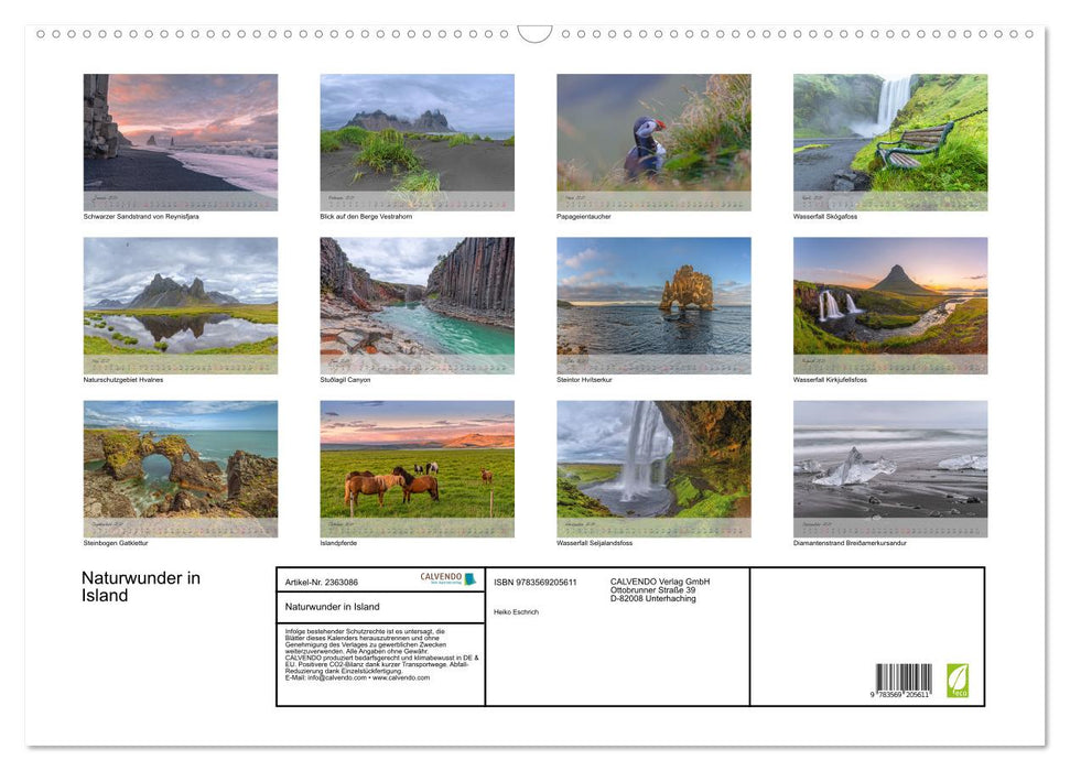 Naturwunder in Island (CALVENDO Wandkalender 2027)