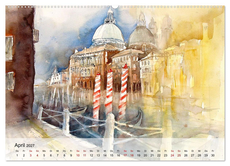 Aquarell auf Reisen - mit Eckard Funck (CALVENDO Wandkalender 2027)