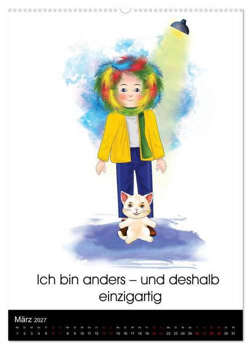 Ich bin einzigartig - Achtsame Affirmationen für besondere Kinder (CALVENDO Wandkalender 2027)