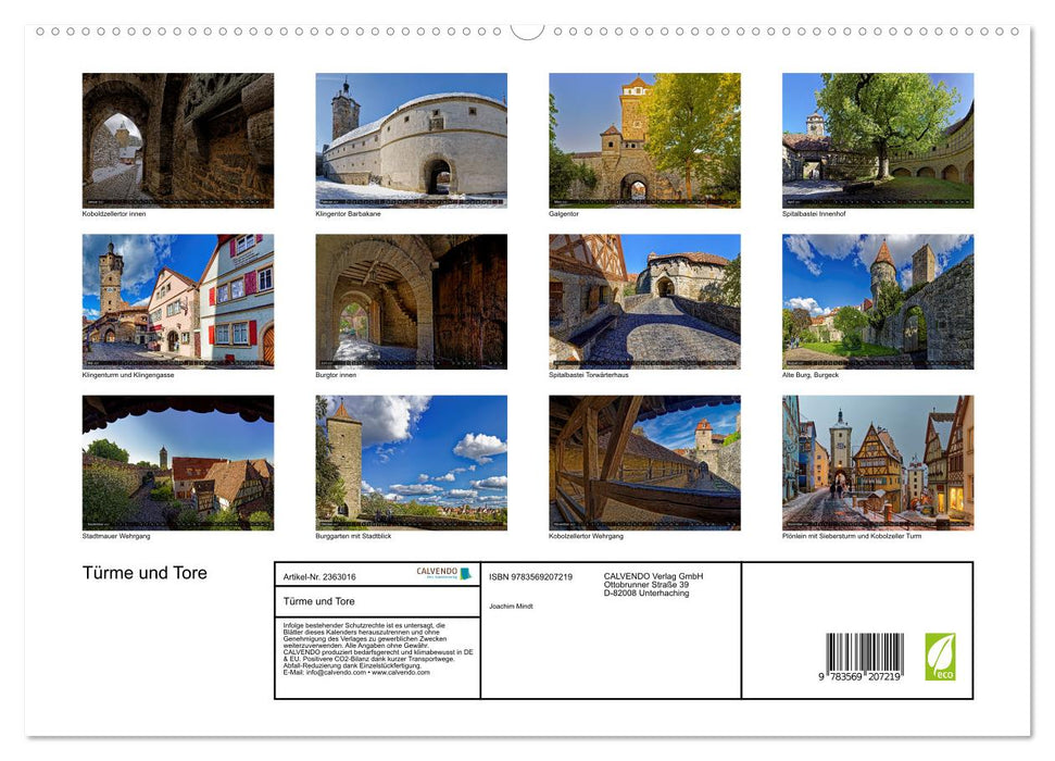 Türme und Tore (CALVENDO Premium Wandkalender 2027)
