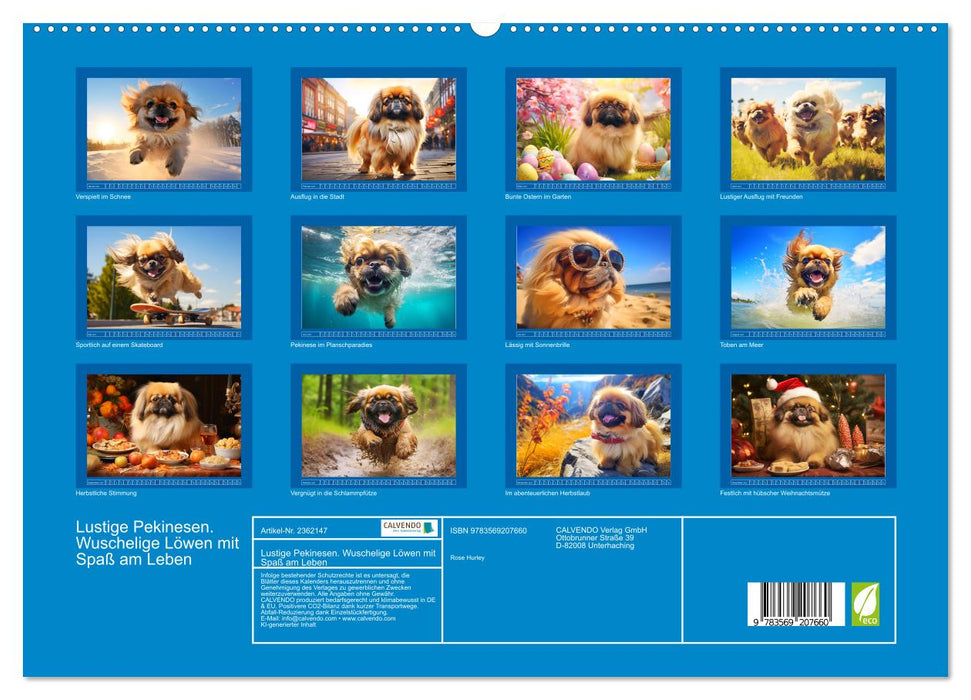 Lustige Pekinesen. Wuschelige Löwen mit Spaß am Leben (CALVENDO Premium Wandkalender 2027)