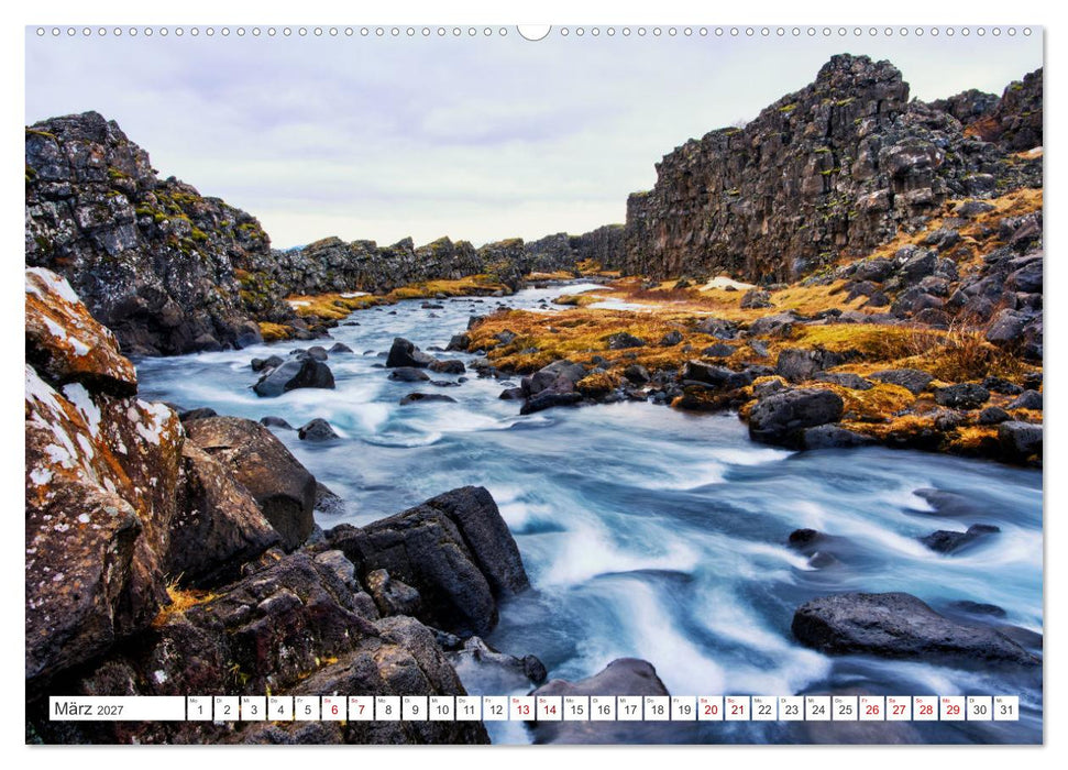 Island - faszinierende Landschaften im Süden (CALVENDO Premium Wandkalender 2027)