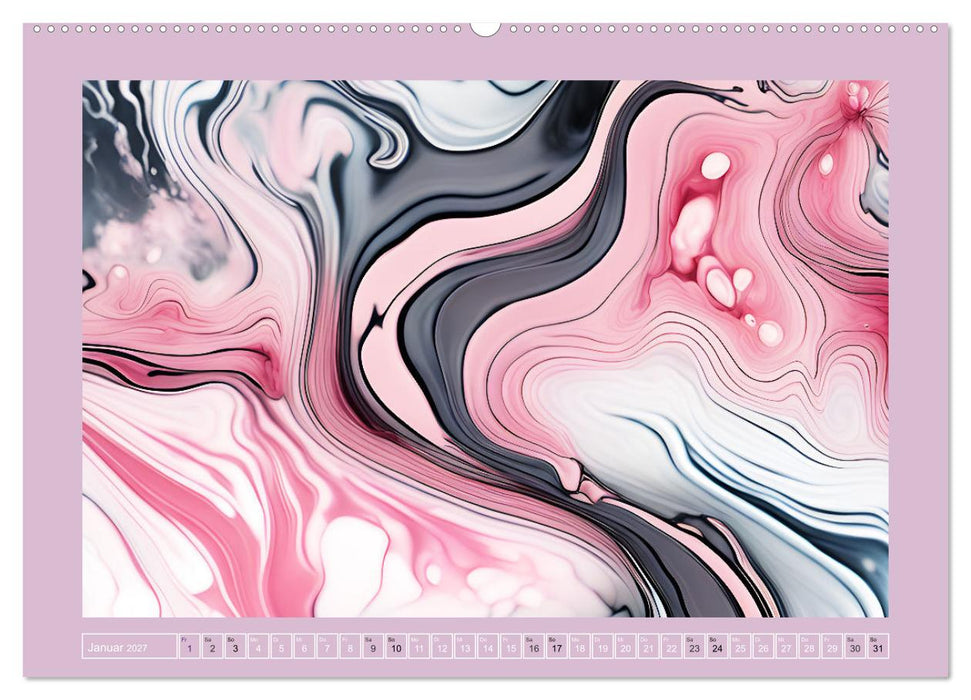 Farbenfrohe Marmorierungen (CALVENDO Premium Wandkalender 2027)