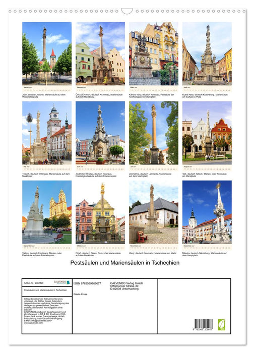 Pestsäulen und Mariensäulen in Tschechien (CALVENDO Wandkalender 2027)