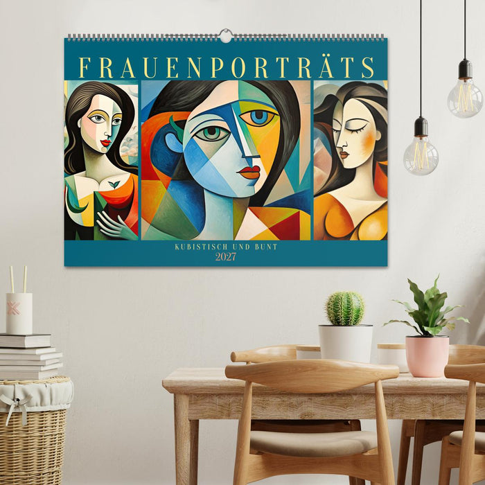 Frauenporträts, kubistisch und bunt (CALVENDO Wandkalender 2027)
