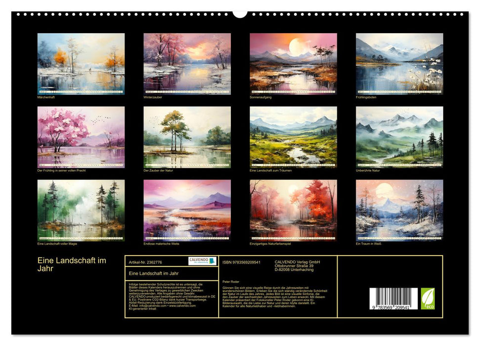 Eine Landschaft im Jahr (CALVENDO Premium Wandkalender 2027)