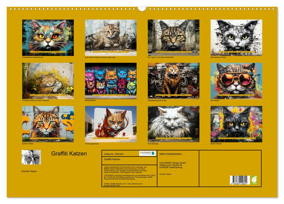 Graffiti Katzen (CALVENDO Wandkalender 2027)