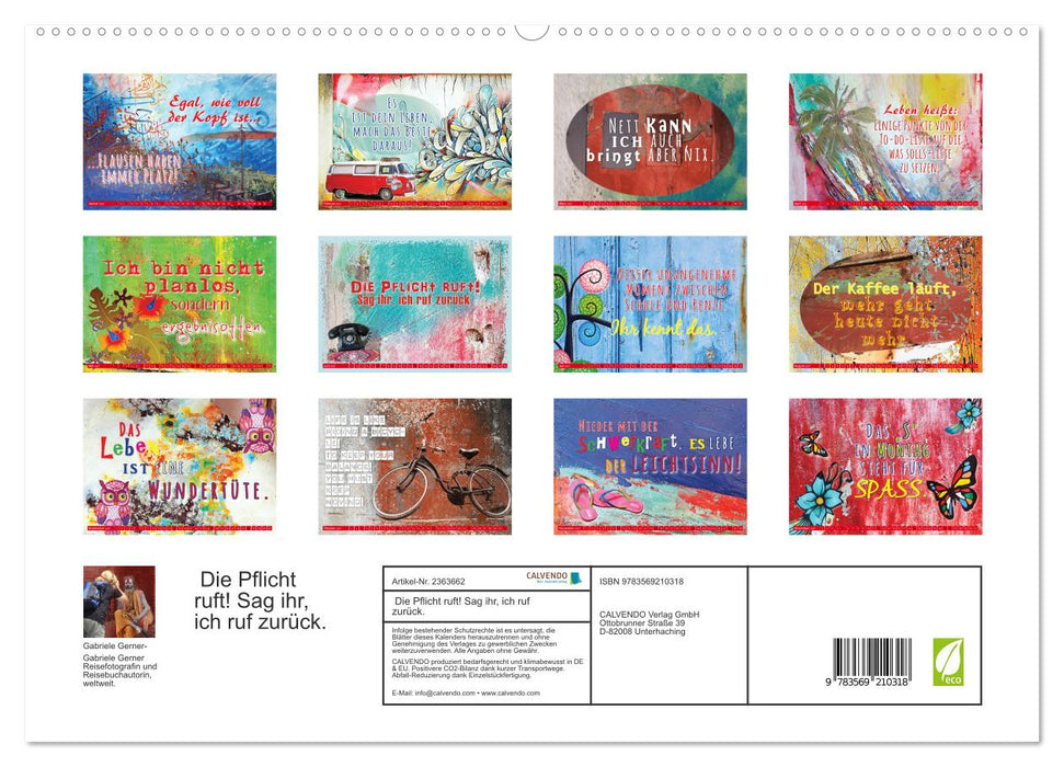 Die Pflicht ruft! Sag ihr, ich ruf zurück. (CALVENDO Premium Wandkalender 2027)