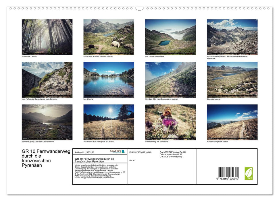 GR 10 Fernwanderweg durch die französischen Pyrenäen (CALVENDO Premium Wandkalender 2027)