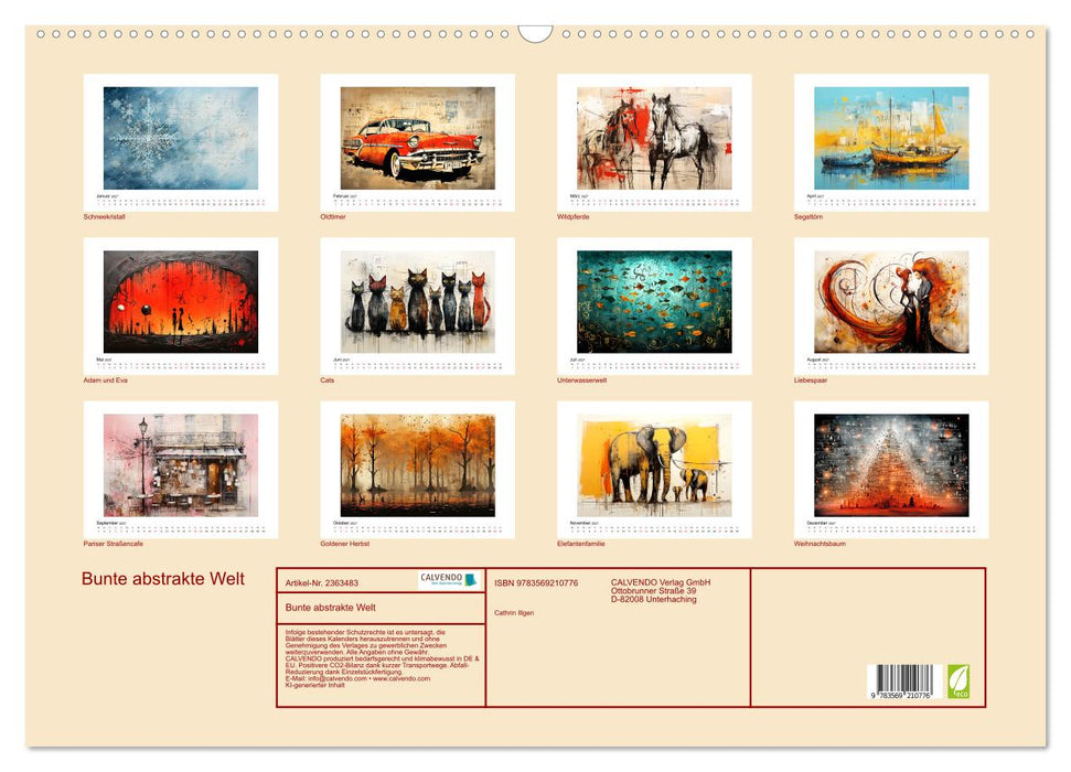 Bunte abstrakte Welt (CALVENDO Wandkalender 2027)