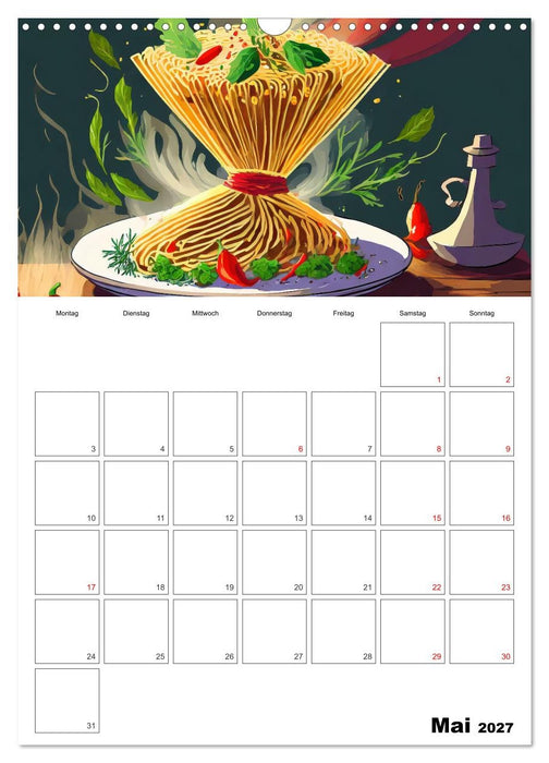 Nudelgerichte einmal anders serviert (CALVENDO Wandkalender 2027)