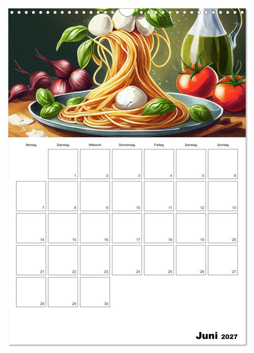 Nudelgerichte einmal anders serviert (CALVENDO Wandkalender 2027)
