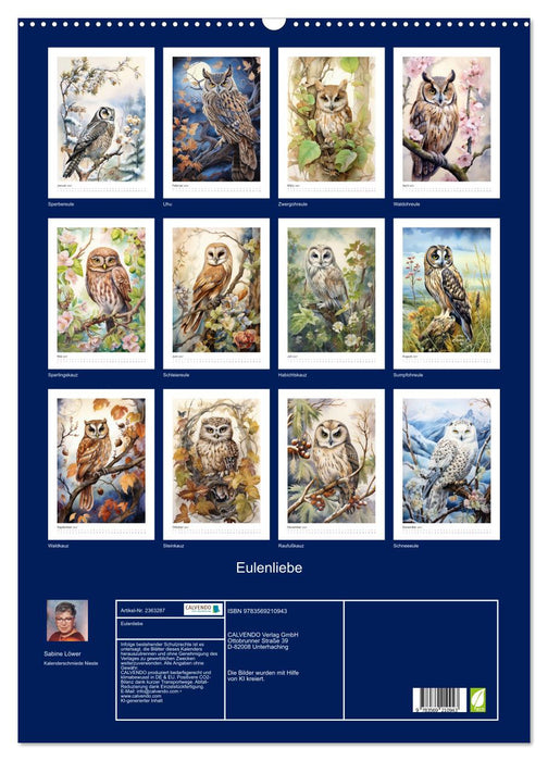 Eulenliebe (CALVENDO Wandkalender 2027)