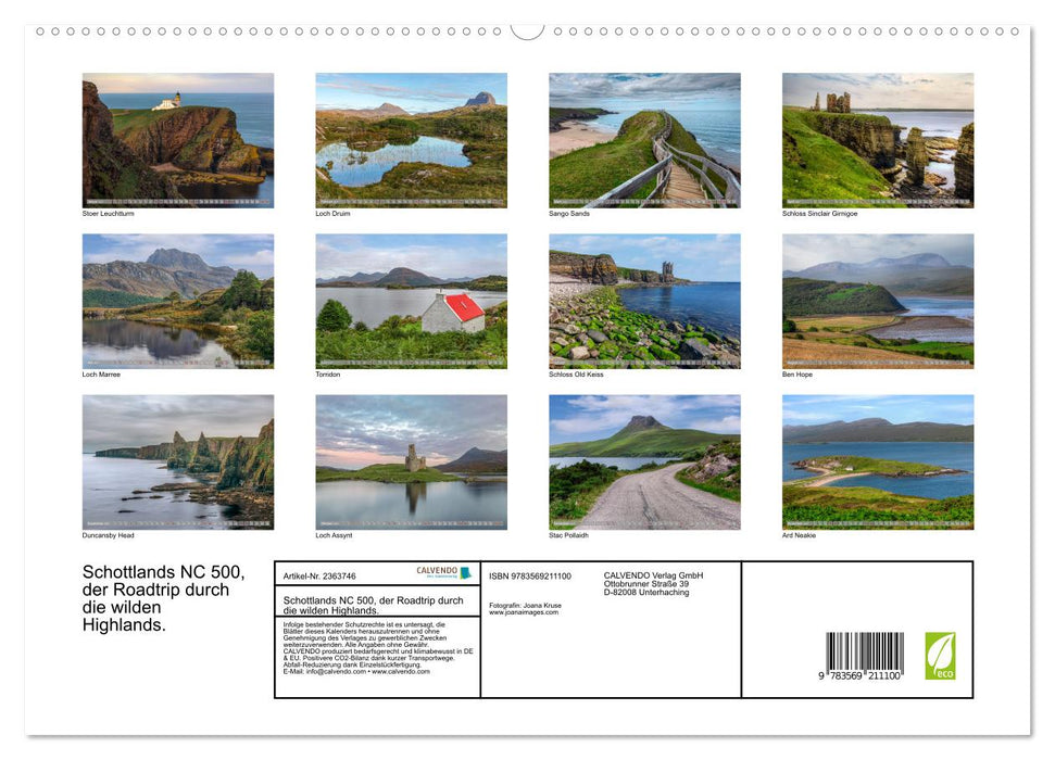 Schottlands NC 500, der Roadtrip durch die wilden Highlands. (CALVENDO Premium Wandkalender 2027)