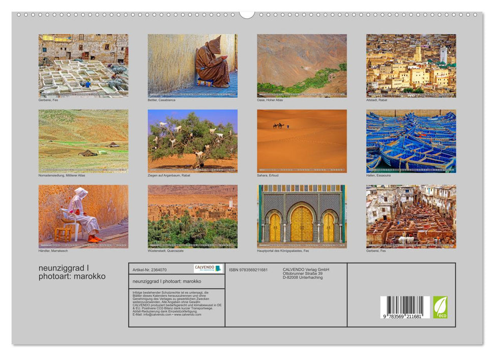 neunziggrad I photoart: marokko (CALVENDO Premium Wandkalender 2027)