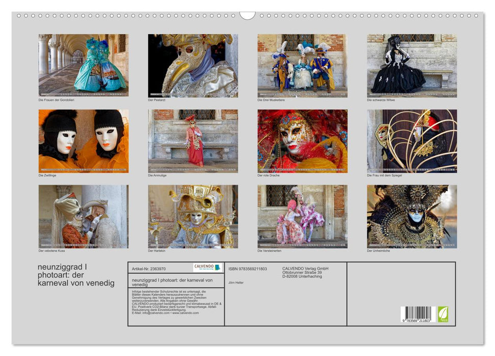 neunziggrad I photoart: der karneval von venedig (CALVENDO Wandkalender 2027)