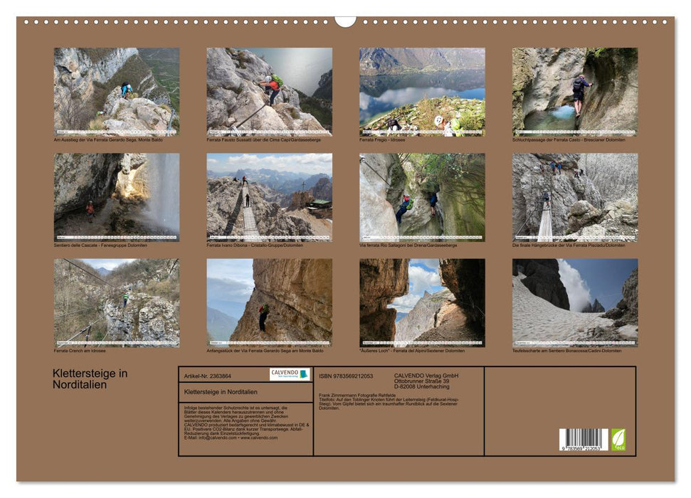 Klettersteige in Norditalien (CALVENDO Wandkalender 2027)