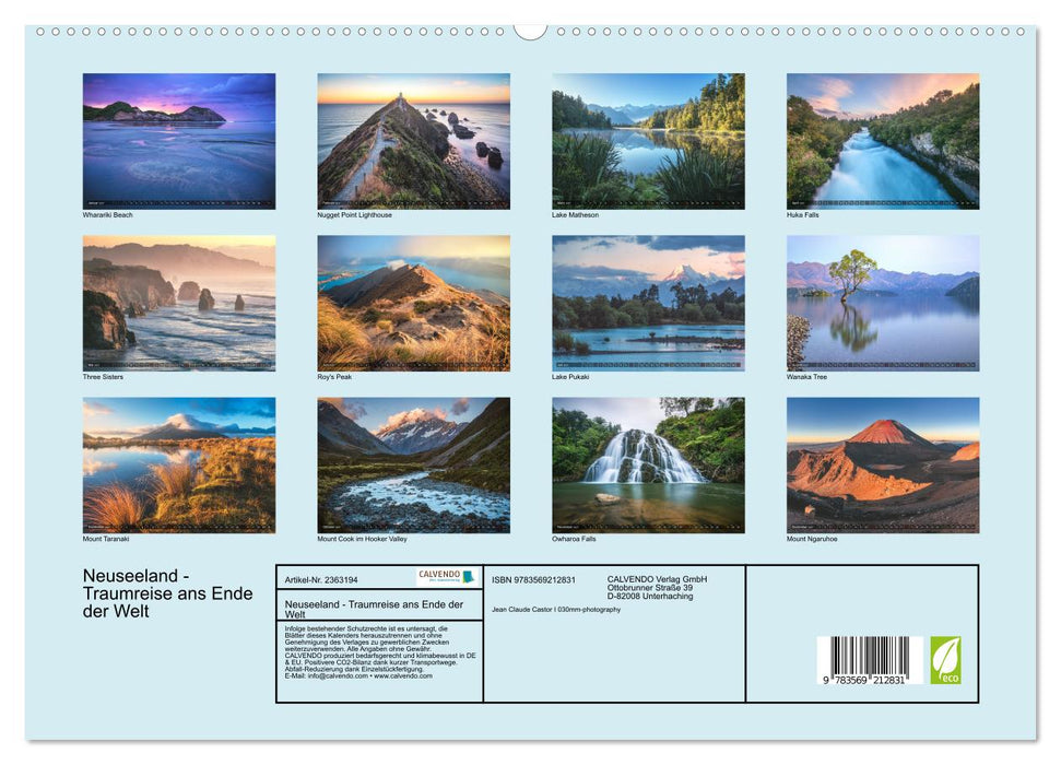 Neuseeland - Traumreise ans Ende der Welt (CALVENDO Premium Wandkalender 2027)