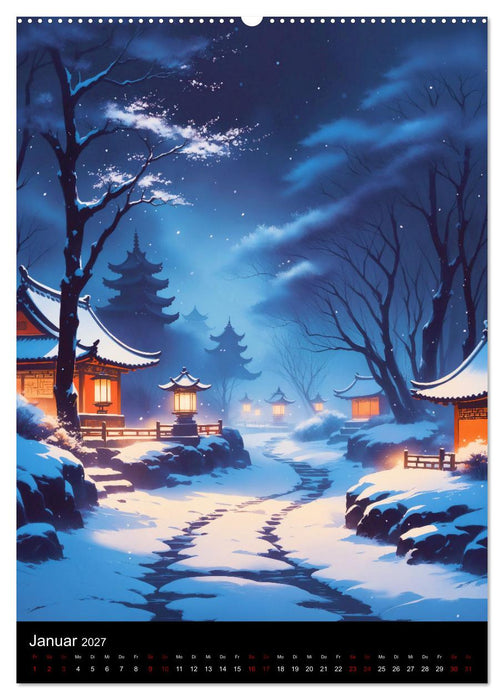 Asiatische Inspiration Fernöstlicher Art - Dunkle Werke (CALVENDO Wandkalender 2027)