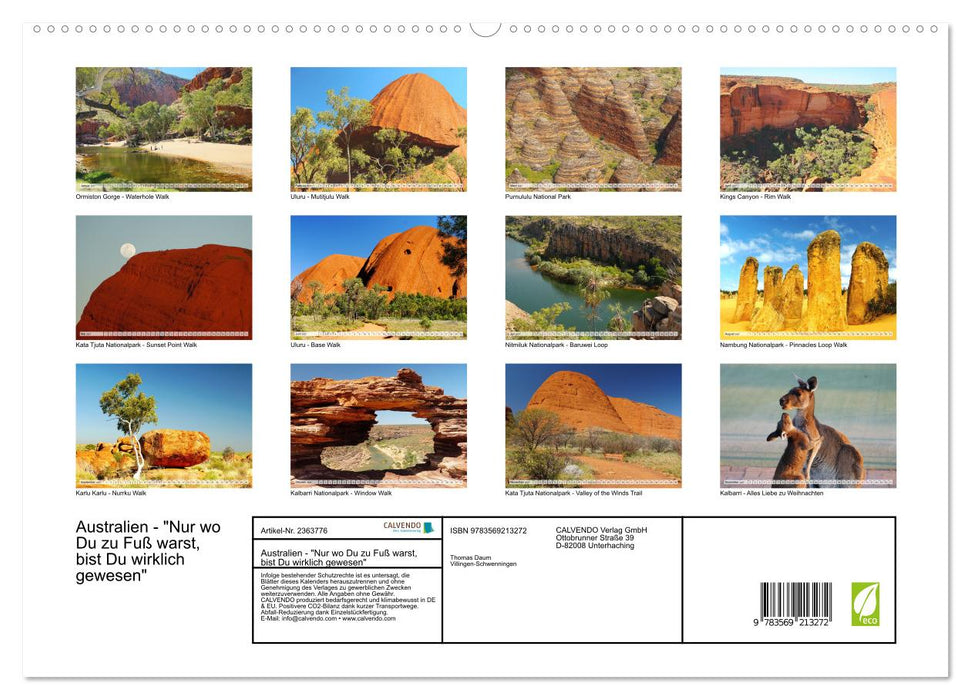 Australien - "Nur wo Du zu Fuß warst, bist Du wirklich gewesen" (CALVENDO Premium Wandkalender 2027)